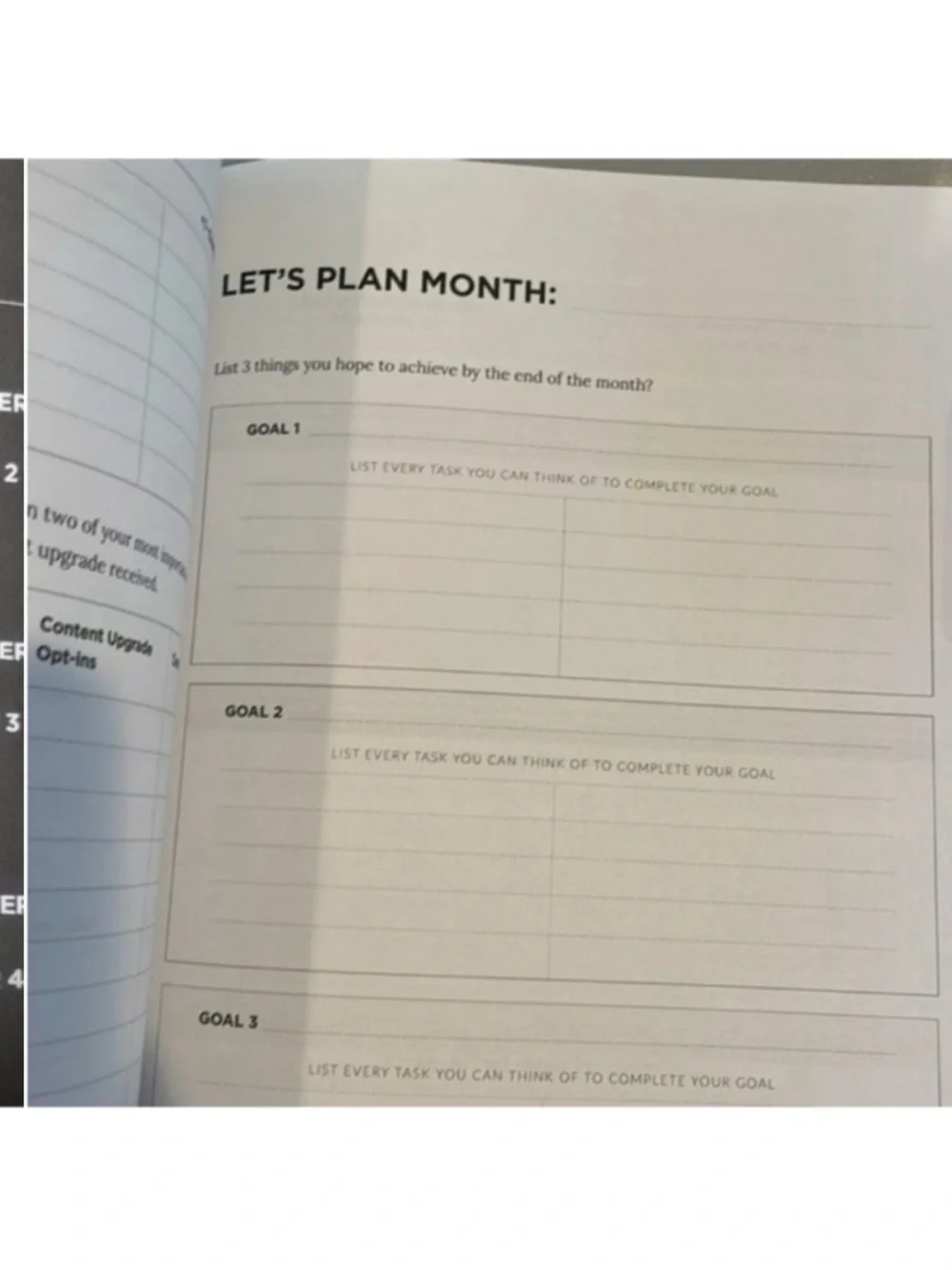 Content planner workbook editorial blogging goals create on year calendar blog